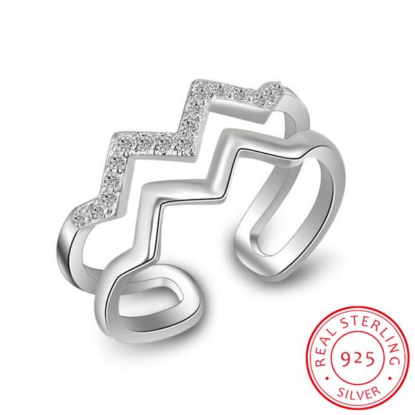 925 sterling silver rings for women trendy fashion multi-layer cz zirconia wave resizable rings bague s-r197, Golden;silver
925 sterling silver rings for women trendy fashion multi-layer cz zirconia wave resizable rings bague s-r197, Golden;silver