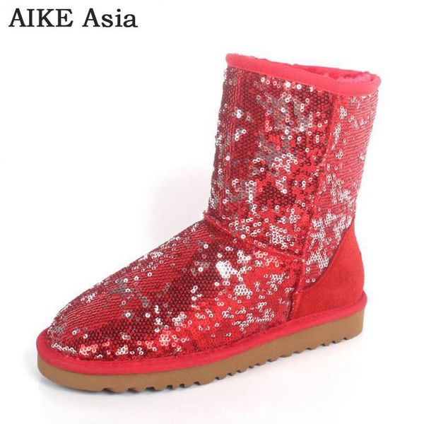 australia classic women snow boots fashion sequins women cow suede winter classic boots botines mujer 5827, Black
australia classic women snow boots fashion sequins women cow suede winter classic boots botines mujer 5827, Black