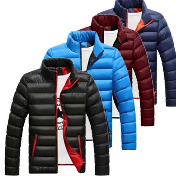 men slim fit cotton padded thick winter warm stand collar light outerwear jacket casual overcoat quilted clothing coats, Black
men slim fit cotton padded thick winter warm stand collar light outerwear jacket casual overcoat quilted clothing coats, Black