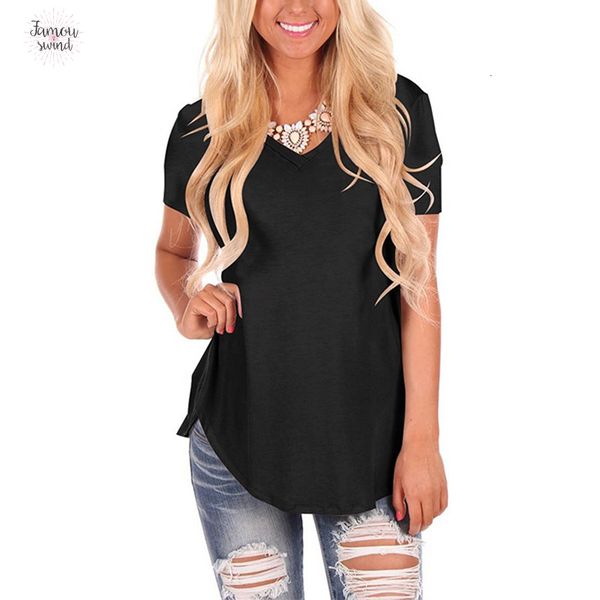 plus size 5xl t shirt women summer casual v neck t shirt loose basic shirt short sleeve solid top, White