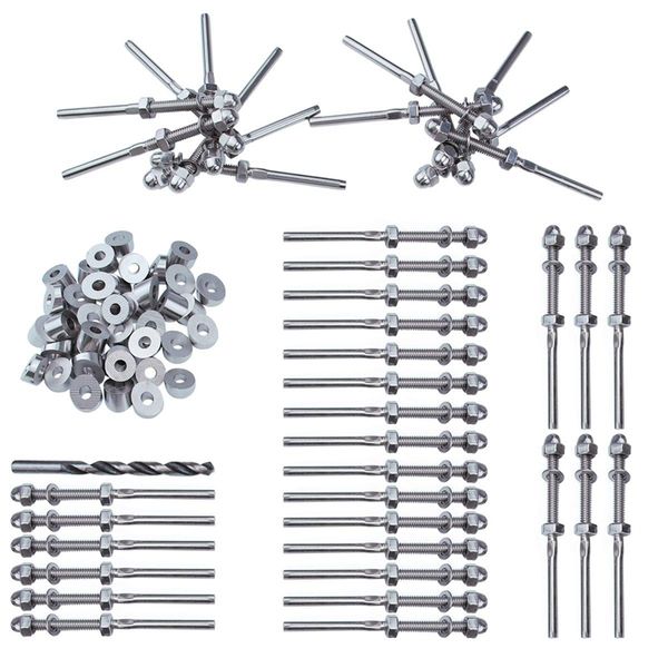 40pairs 1/8 inch cable railing kits 30 degree angle beveled washer and threaded stud tension end fitting terminal combination pa
40pairs 1/8 inch cable railing kits 30 degree angle beveled washer and threaded stud tension end fitting terminal combination pa