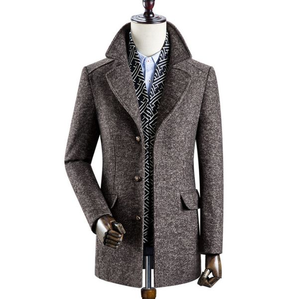 men winter autumn thick wool jackets male casual fashion slim fit large size business coats blends men, Black
men winter autumn thick wool jackets male casual fashion slim fit large size business coats blends men, Black