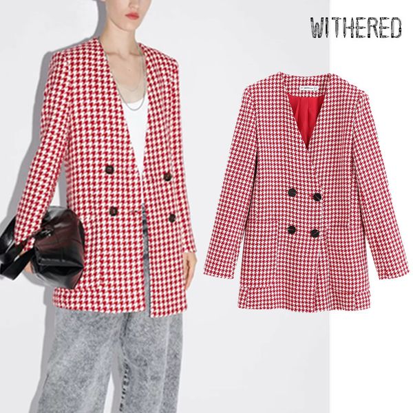 withered 2019 winter blazer feminino england vintage elegant houndstooth double breasted blazer mujer 2019 women jackets, White;black
withered 2019 winter blazer feminino england vintage elegant houndstooth double breasted blazer mujer 2019 women jackets, White;black