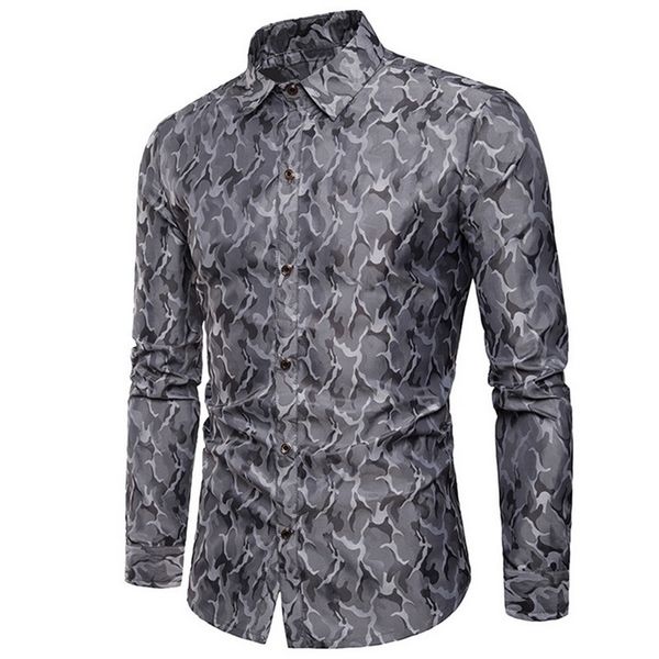 2019 summer long sleeve shirts mens fashion personalized camouflage prints slim fit casual social camisas man chemise homme 3xl, White;black
2019 summer long sleeve shirts mens fashion personalized camouflage prints slim fit casual social camisas man chemise homme 3xl, White;black