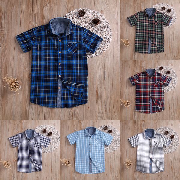 boys short sleeve plaid t shirt children classic lattice 2019 summer baby tees casual kids clothing c01, Blue
boys short sleeve plaid t shirt children classic lattice 2019 summer baby tees casual kids clothing c01, Blue