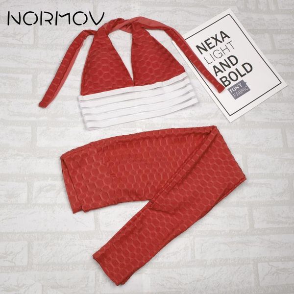 normov women two piece set yoga set solid halter lace up bra and push up leggings women workout activewear seamless yoga, White;red
normov women two piece set yoga set solid halter lace up bra and push up leggings women workout activewear seamless yoga, White;red