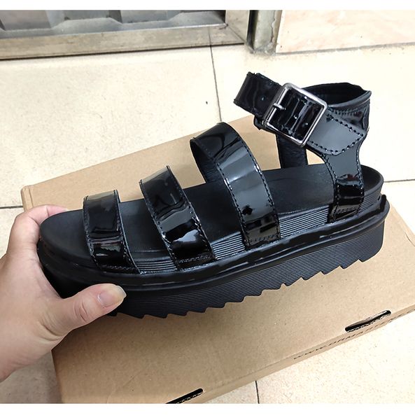 summer women luxury designer martin sandals open toe bright real leather roman gladiator shoes 5.5cm platform size 35-40, Black
summer women luxury designer martin sandals open toe bright real leather roman gladiator shoes 5.5cm platform size 35-40, Black