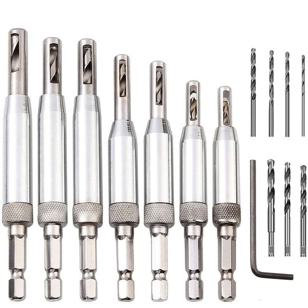 self centering drill bit set(15pcs), cabinet door hinge drill bit, 1/4inch hex shank center pilot bit with hex key
self centering drill bit set(15pcs), cabinet door hinge drill bit, 1/4inch hex shank center pilot bit with hex key