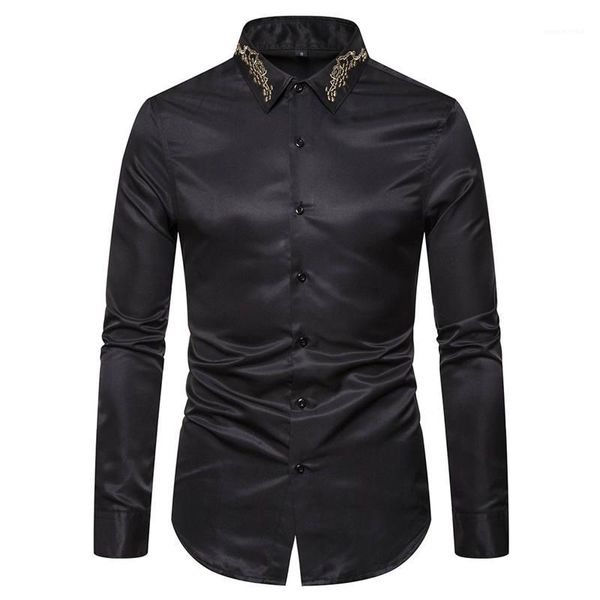 fashion embroidery long sleeve mens casual mens apparel solid color mens designer dress shirts, White;black
fashion embroidery long sleeve mens casual mens apparel solid color mens designer dress shirts, White;black