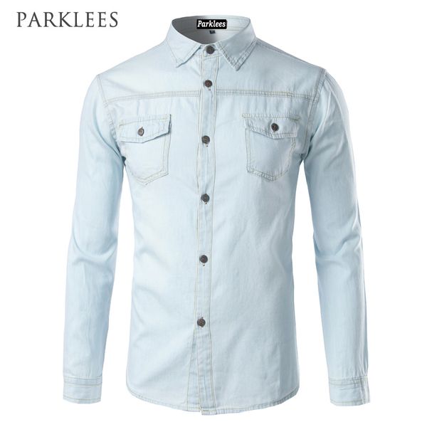 white denim shirt men brand design long sleeve mens shirts casual slim fit cotton chemise homme camisa jeans pocket dress shirt, White;black
white denim shirt men brand design long sleeve mens shirts casual slim fit cotton chemise homme camisa jeans pocket dress shirt, White;black