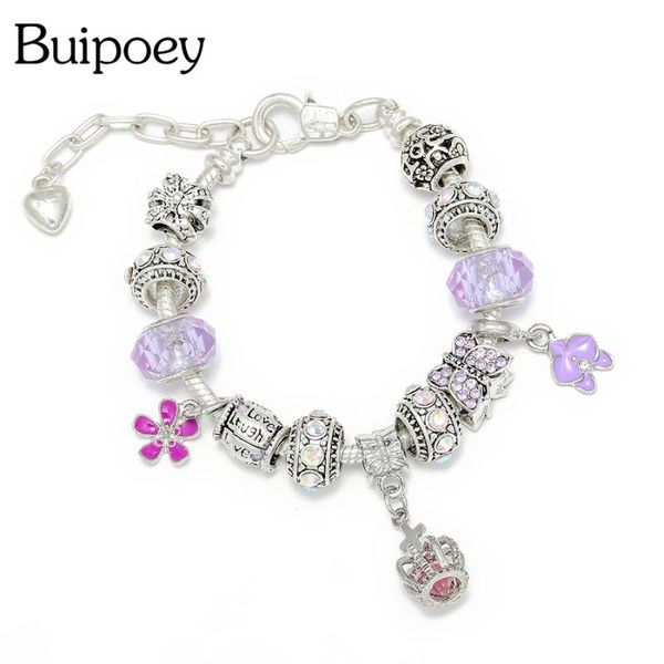 buipoey purple crystal crown charm bracelets for women shiny butterfly flower beaded original girls children bangle jewelry, Golden;silver
buipoey purple crystal crown charm bracelets for women shiny butterfly flower beaded original girls children bangle jewelry, Golden;silver
