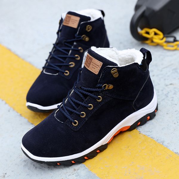 men snow boots winter cotton shoes with fur lace-up sneakers warm fleeces ankle boots high flat casual shoes solid anti-skid y200104, Black
men snow boots winter cotton shoes with fur lace-up sneakers warm fleeces ankle boots high flat casual shoes solid anti-skid y200104, Black