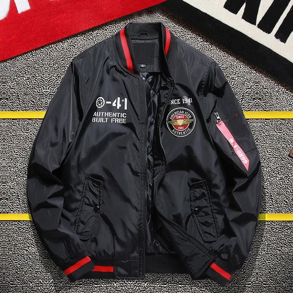 new arrival men jackets autumn winter warm black baseball uniform casual outwear since1941 printed flight suit fashion jackets, Black;brown
new arrival men jackets autumn winter warm black baseball uniform casual outwear since1941 printed flight suit fashion jackets, Black;brown