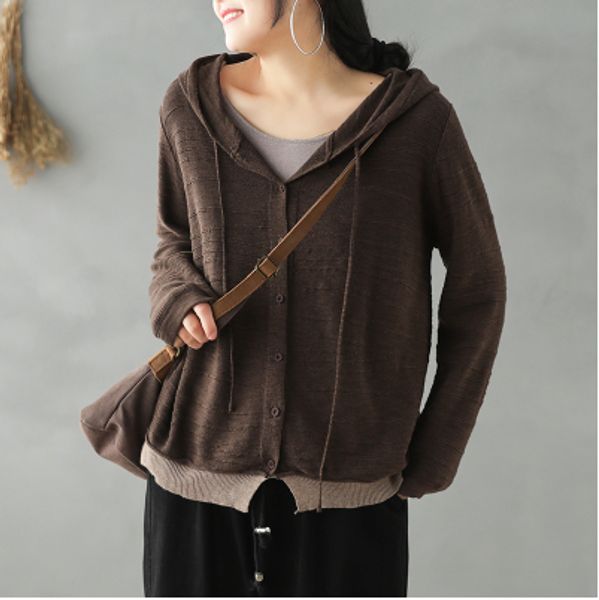 2020 spring autumn jackets fashion women loose all-match new coat hooded button vintage casual jackets, Black;brown
2020 spring autumn jackets fashion women loose all-match new coat hooded button vintage casual jackets, Black;brown
