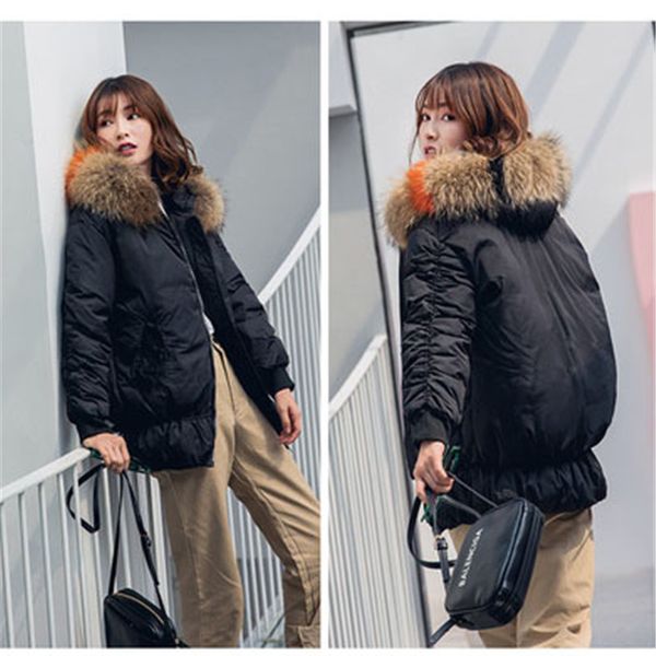 loose large size thick warm cotton hooded with color stitching fur collar short cotton clothing winter new listing g134, Black
loose large size thick warm cotton hooded with color stitching fur collar short cotton clothing winter new listing g134, Black