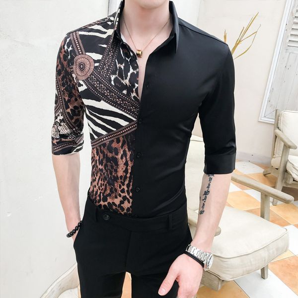 mens shirts casual slim fit korean patchwork half sleeve shirt social chemise homme night club party streetwear tuxedo shirts, White;black
mens shirts casual slim fit korean patchwork half sleeve shirt social chemise homme night club party streetwear tuxedo shirts, White;black
