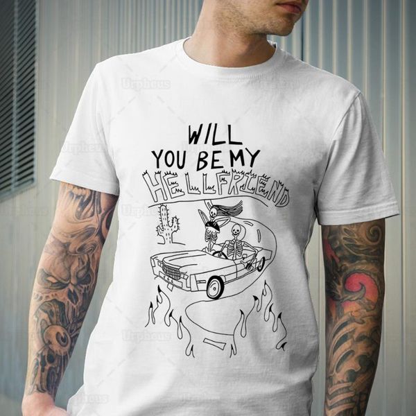 goth dark t shirt will you will you be my hell friend hipster shirt hip hop summer tees, White;black
goth dark t shirt will you will you be my hell friend hipster shirt hip hop summer tees, White;black