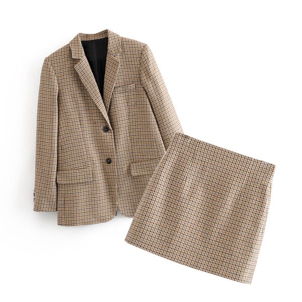 fashion office ladies suit set women two piece houndstooth set elegant single breasted blazer with high waist chic mini skirt, White
fashion office ladies suit set women two piece houndstooth set elegant single breasted blazer with high waist chic mini skirt, White