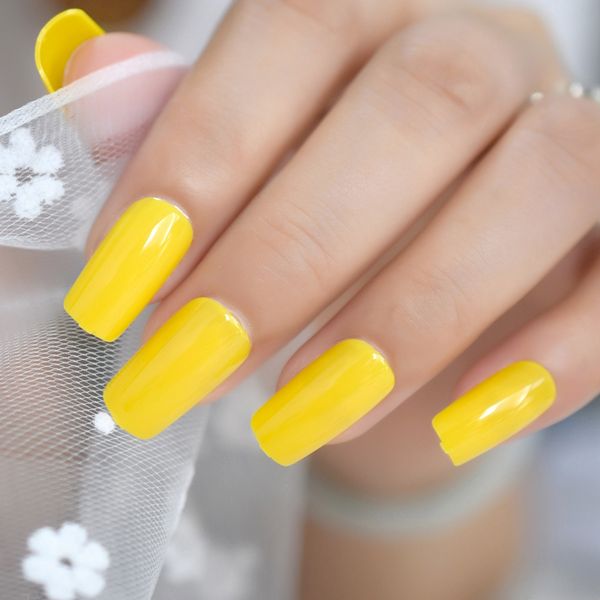 solid pure lemon yellow fashion fake nail tips uv gel full cover acrylic artificial false press on nails 24pcs/kit, Red;gold
solid pure lemon yellow fashion fake nail tips uv gel full cover acrylic artificial false press on nails 24pcs/kit, Red;gold