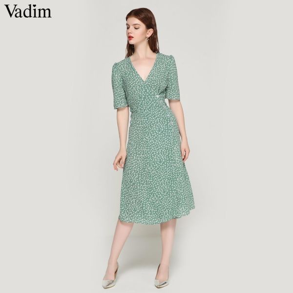vadim vintage floral print wrap dress v neck bow tie sashes short sleeve female streetwear chic mid calf dresses vestidos qa030, Black;gray
vadim vintage floral print wrap dress v neck bow tie sashes short sleeve female streetwear chic mid calf dresses vestidos qa030, Black;gray