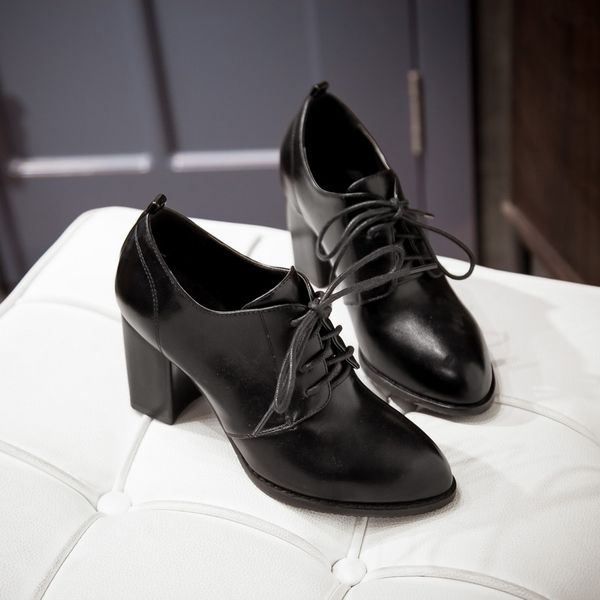 women boots women pumps high heels lace up ladies shoes fashion pu leather pointed toe pumps, Black
women boots women pumps high heels lace up ladies shoes fashion pu leather pointed toe pumps, Black