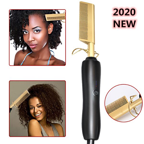 450ºf high heat ceramic comb wet / dry use hair straightener iron comb electric environmentally friendly gold new hairbrush
450ºf high heat ceramic comb wet / dry use hair straightener iron comb electric environmentally friendly gold new hairbrush
