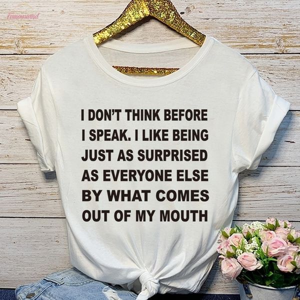summer tee for women i dont think before i speak funny letters short sleeve t shirt, White
summer tee for women i dont think before i speak funny letters short sleeve t shirt, White
