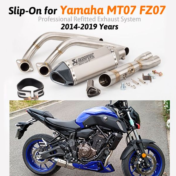 slip on for mt07 fz07 2014-2019 mt-07 fz-07 tracer 2014-2018 xsr70 2016-2017 motorcycle akrapovic exhausts full system
slip on for mt07 fz07 2014-2019 mt-07 fz-07 tracer 2014-2018 xsr70 2016-2017 motorcycle akrapovic exhausts full system