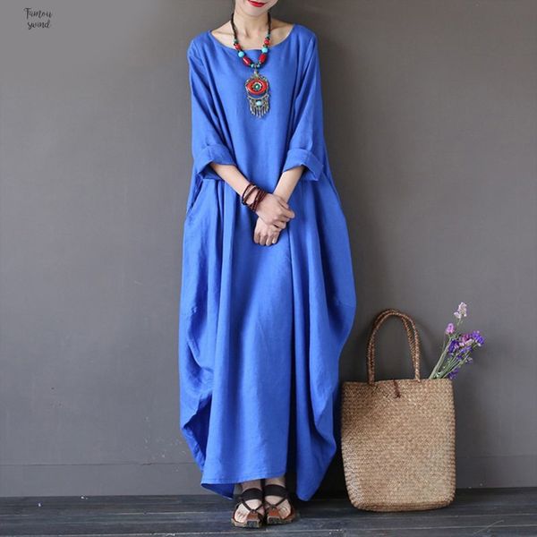 womens maxi dress o neck long sleeve size cotton linen gown robe dresses plus size large spring dresses, Black;gray
womens maxi dress o neck long sleeve size cotton linen gown robe dresses plus size large spring dresses, Black;gray