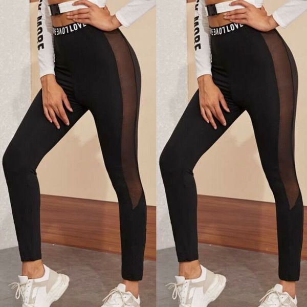 womens high waist mesh fitness leggings running gym yoga pants ladies trousers, Black;blue
womens high waist mesh fitness leggings running gym yoga pants ladies trousers, Black;blue
