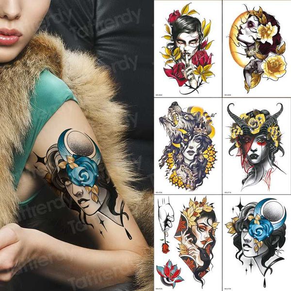 temporary fashion tattoos for women wild wolf girls tatoo moon rose tribal fake tattoo 6pcs/pack wholesale body stickers
temporary fashion tattoos for women wild wolf girls tatoo moon rose tribal fake tattoo 6pcs/pack wholesale body stickers