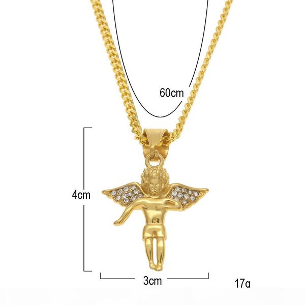 iced out micro angel pendant necklace gold plated stainess steel 24" cuba chain necklace hip hop jewelry, Silver
iced out micro angel pendant necklace gold plated stainess steel 24" cuba chain necklace hip hop jewelry, Silver