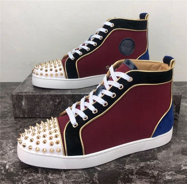 2019 men women casual shoes designer red bottom studded spikes fashion insider sneakers black red white leather high boots t07
2019 men women casual shoes designer red bottom studded spikes fashion insider sneakers black red white leather high boots t07