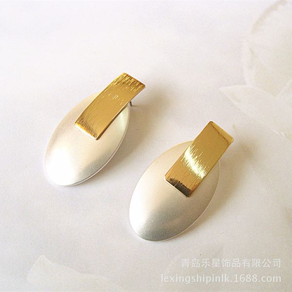retro geometry joint color brushed metal earrings europe and america cool fashion simple versatile earrings, Silver
retro geometry joint color brushed metal earrings europe and america cool fashion simple versatile earrings, Silver