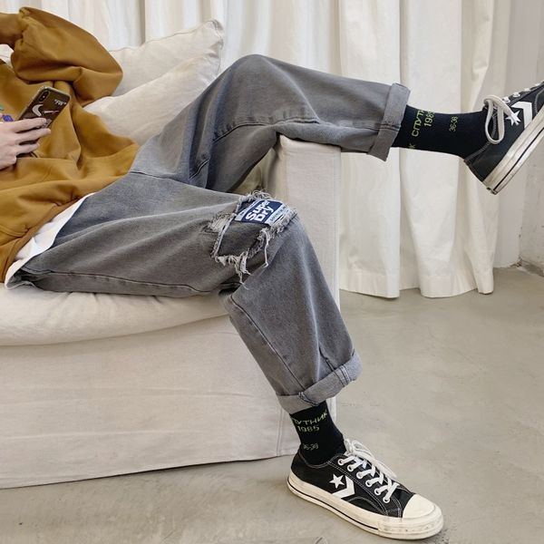 men's jeans 2021 spring and autumn youth chic solid color patch print loose fashion mid low waist casual pants blue / gray
men's jeans 2021 spring and autumn youth chic solid color patch print loose fashion mid low waist casual pants blue / gray