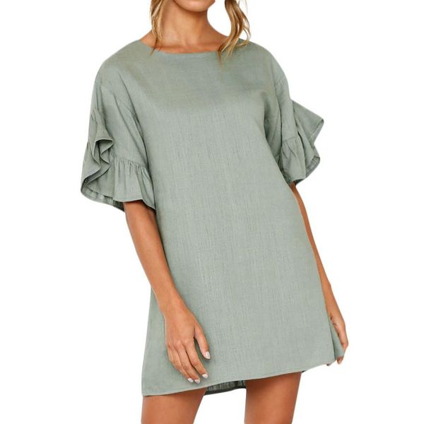 2018 dress female new fashion womens holiday solid horn sleeve dress ladies summer beach party vestidos, Black;gray
2018 dress female new fashion womens holiday solid horn sleeve dress ladies summer beach party vestidos, Black;gray