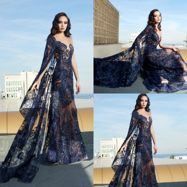 2019 tony chaaya navy evening gowns with wrap jewel neck lace sequins appliqued mermaid prom dress illusion gorgeous party dress, Black;red
2019 tony chaaya navy evening gowns with wrap jewel neck lace sequins appliqued mermaid prom dress illusion gorgeous party dress, Black;red