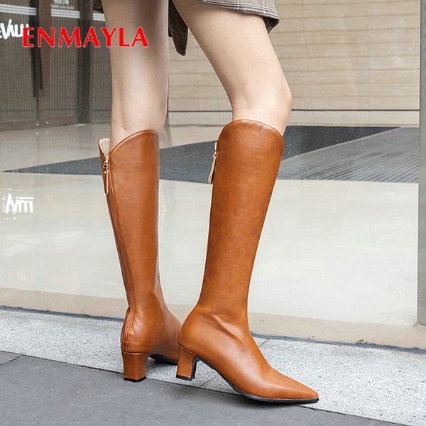 enmayla 2019 winter shoes women pu knee-high slip-on basic pointed toe thigh high boots square heels winter boots women 34-43, Black
enmayla 2019 winter shoes women pu knee-high slip-on basic pointed toe thigh high boots square heels winter boots women 34-43, Black