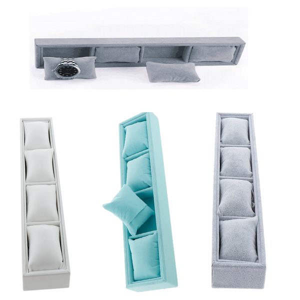 bracelet watch display case 3 slot velvet jewelry organizer trays holder, Pink;blue 
bracelet watch display case 3 slot velvet jewelry organizer trays holder, Pink;blue