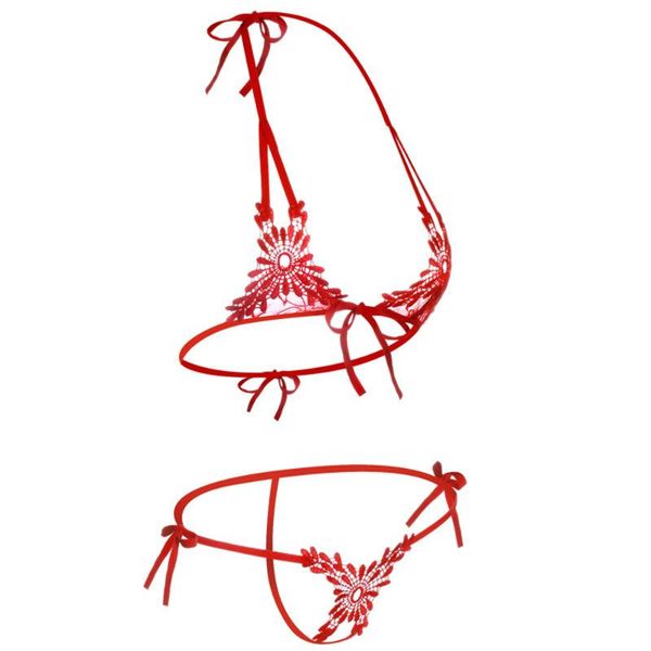 women underwear sets open bra and panty set embroidery bangage erotic bra female lingerie set crotchless intimates, Red;black
women underwear sets open bra and panty set embroidery bangage erotic bra female lingerie set crotchless intimates, Red;black