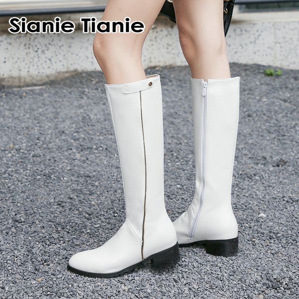 sianie tianie 2019 winter black white pu riding equestrian knee high boots women chunky med heels boots zipper lady loose shoes
sianie tianie 2019 winter black white pu riding equestrian knee high boots women chunky med heels boots zipper lady loose shoes