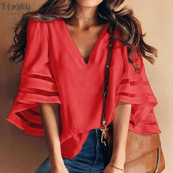 2020 women chic blusa female flare sleeve shirt feminine blusa v neck shirt casual fashion casual lady flutter sleeve t shirt, White
2020 women chic blusa female flare sleeve shirt feminine blusa v neck shirt casual fashion casual lady flutter sleeve t shirt, White