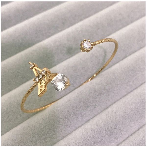 korean romantic zircon eiffel tower open gold bangles bracelet for women fashion jewelry valentine's day statement bracelet, Black
korean romantic zircon eiffel tower open gold bangles bracelet for women fashion jewelry valentine's day statement bracelet, Black