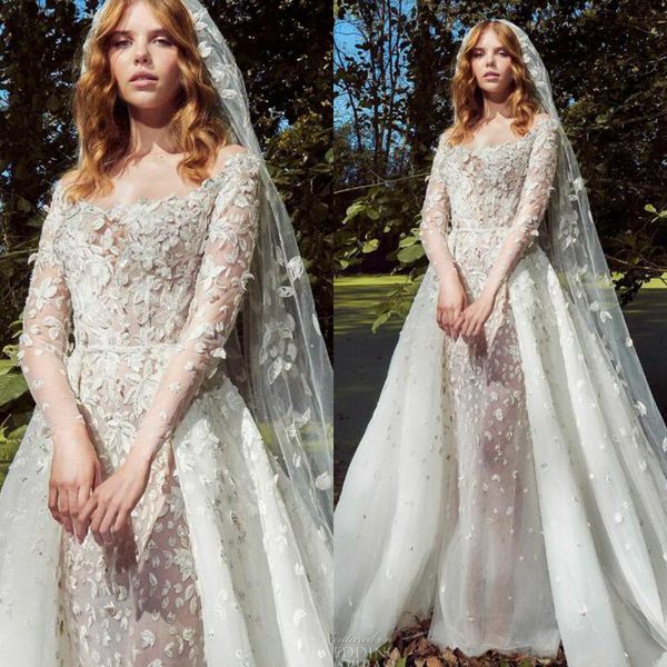 zuhair murad vintage wedding dresses with detachable train 2019 long sleeve lace applique bridal gowns robe de mariée, White
zuhair murad vintage wedding dresses with detachable train 2019 long sleeve lace applique bridal gowns robe de mariée, White