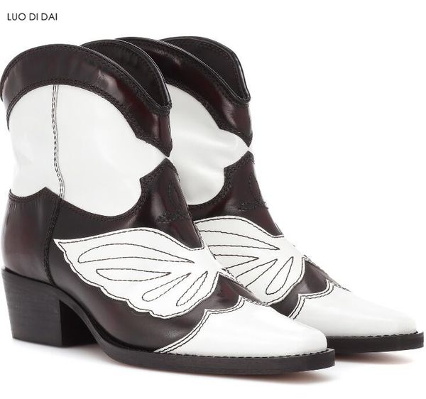2019 fashion women ankle boots pointed toe western boots black leather booties party low heel embroidery women booties
2019 fashion women ankle boots pointed toe western boots black leather booties party low heel embroidery women booties
