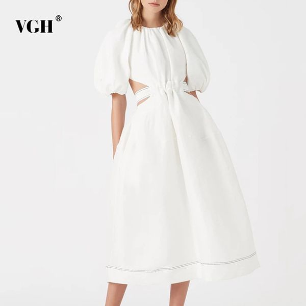 vgh elegant summer dress women o neck lantern half sleeve high waist hollow out urched vintage midi dresses female fashion tide, White;black
vgh elegant summer dress women o neck lantern half sleeve high waist hollow out urched vintage midi dresses female fashion tide, White;black