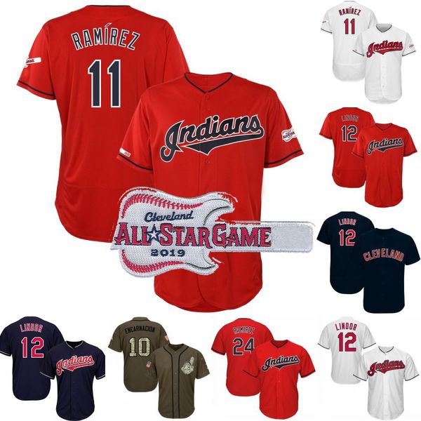 Cleveland 2019 All-Star Game Patch Indians 11 Jose Ramirez 12 Lindor 24 Miller 25 Jim Thome 30 Tyler Naquin 57 Shane Bieber Baseball Jersey
Cleveland 2019 All-Star Game Patch Indians 11 Jose Ramirez 12 Lindor 24 Miller 25 Jim Thome 30 Tyler Naquin 57 Shane Bieber Baseball Jersey