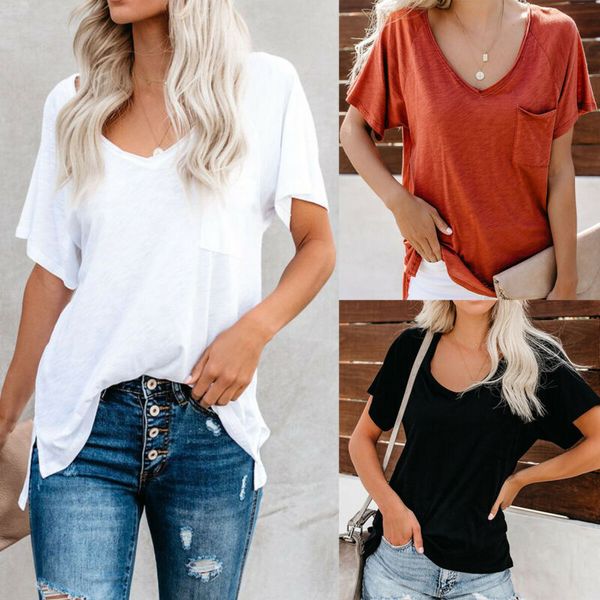 Womens V Neck Short Sleeve T Shirt Summer Holiday Loose Casaul Tunic Tops Blouse
Womens V Neck Short Sleeve T Shirt Summer Holiday Loose Casaul Tunic Tops Blouse