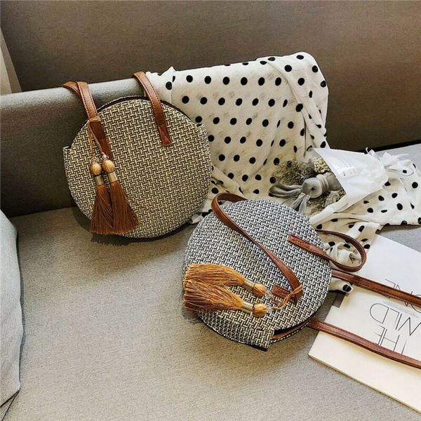 women girl handbag small round straw bag zipper tassel summer rattan handmade woven beach circle handbag shoulder bag
women girl handbag small round straw bag zipper tassel summer rattan handmade woven beach circle handbag shoulder bag