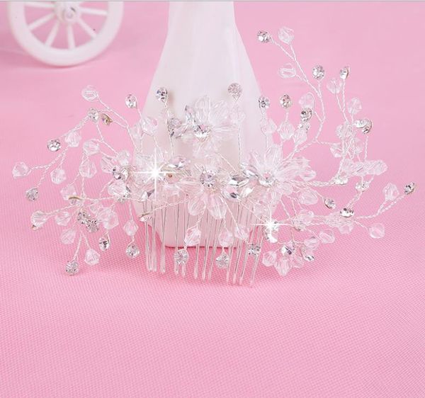korean version of the bride hair accessories handmade bridal tiara fashion pearl hair comb bridal jewelry, Silver
korean version of the bride hair accessories handmade bridal tiara fashion pearl hair comb bridal jewelry, Silver